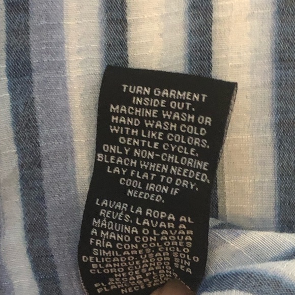 Zac & Rachel Woman Striped Button-Down Flowy Blouse Blues/White Size 2X - Picture 7 of 7